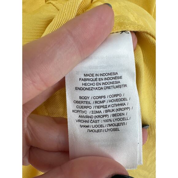 Ralph Lauren Shirt Womens Large Yellow Chambray Button Long Sleeve Lyocell - Picture 3 of 6